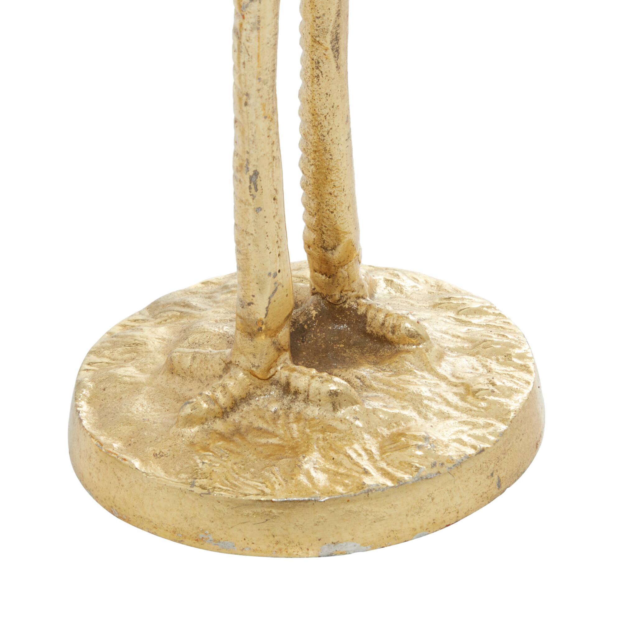 Gold Aluminum Crane Sculpture Set